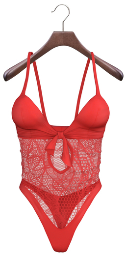 adorsy - Sylia Laced Bodysuit Red - Maitreya