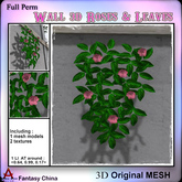 FC- Full Perm Mesh Wall 3d Roses & Leaves 