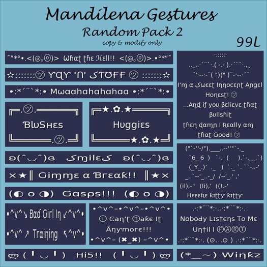 .:{ MG }:. Mandilena Gestures Pack - Random 2
