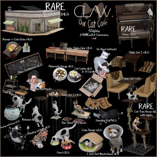 C L A Vv. Cat Cafe - Restaurant Table Set 2