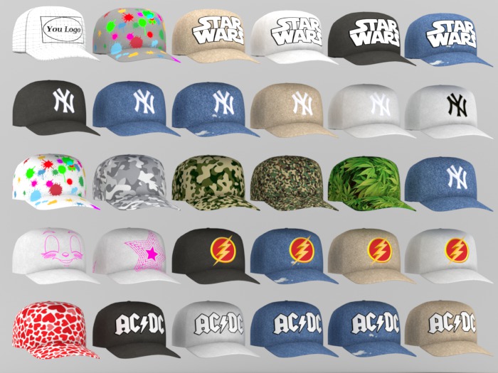 Baseball hat collection and custrom logo