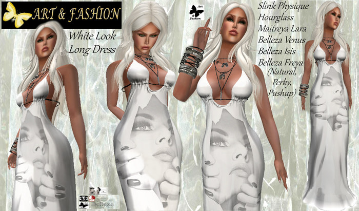 ART & FASHION - WHITE LOOK LONG DRESS