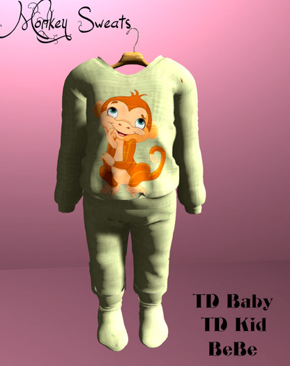 TotsiTwin -monkey sweats- green Boxed