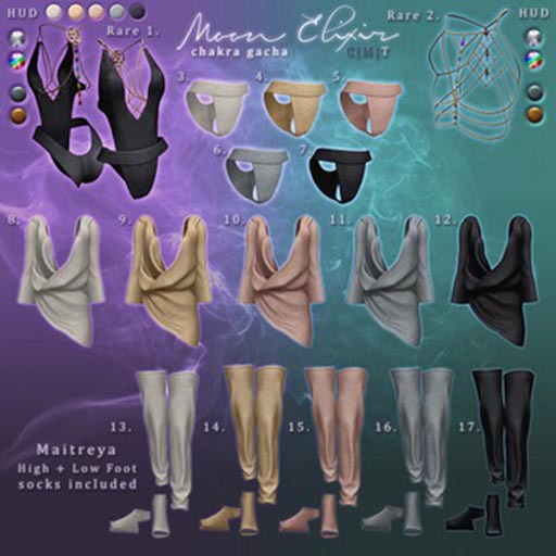 Moon Elixir - Chakra - 16 - Maitreya - Leg Warmers - Grey