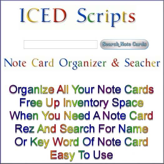 [IS] Note Card Organizer - HUD