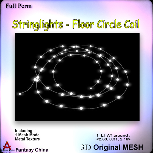 Full Perm , Floor Circle, string lights Coil