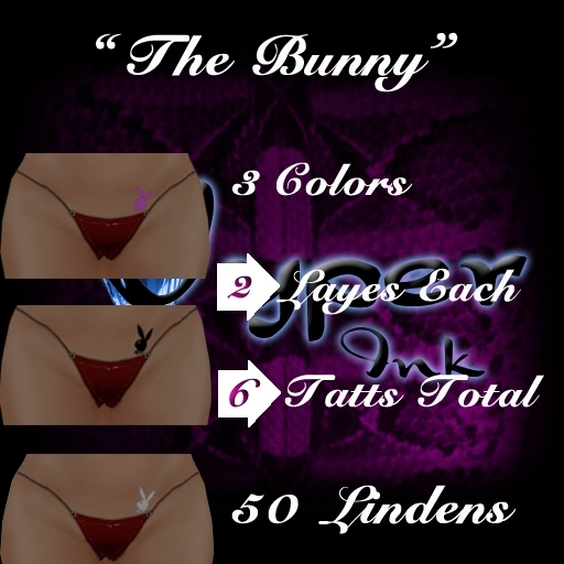 Bunny Rabbit Tattoo in 3 Colors 