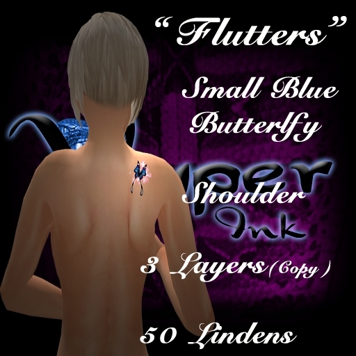 Butterfly Shoulder Tattoo (Blue)