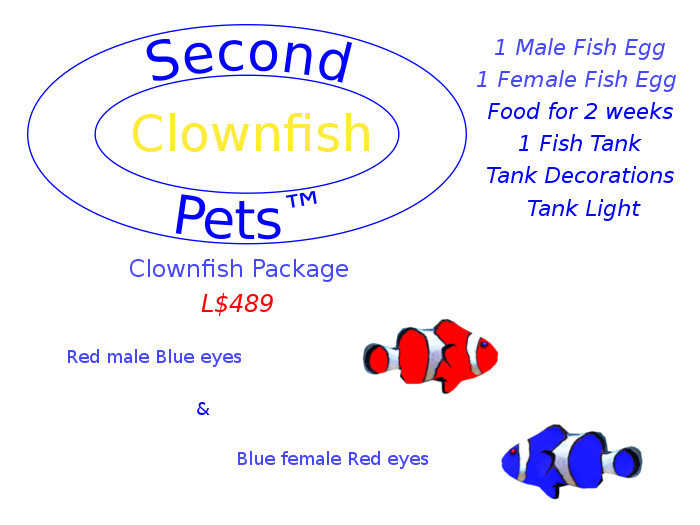 Two Clownfish Eggs Red & Blue