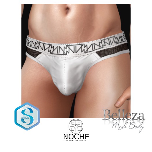 NOCHE. Riley Mesh U-Briefs White