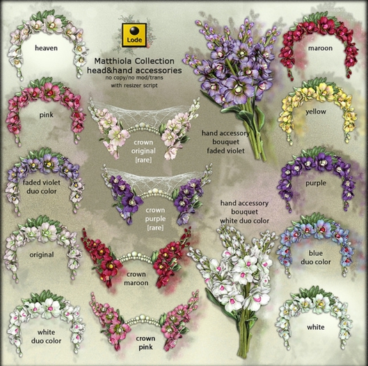 Second Life Marketplace *LODE* Head Accessory Matthiola Crown