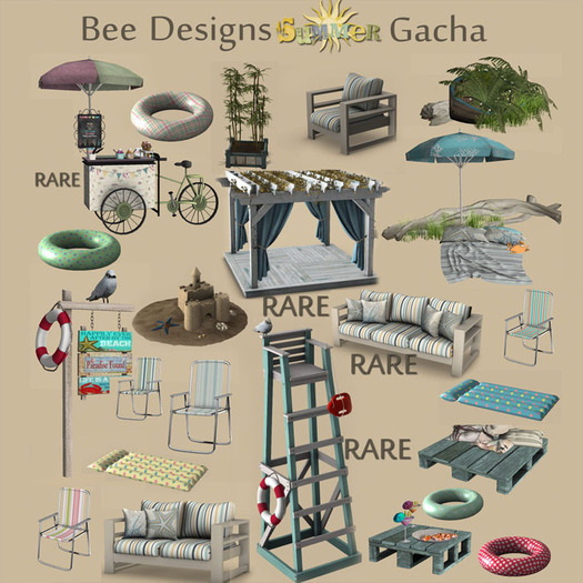 .: Bee Designs:. Summer Gacha Beach sign