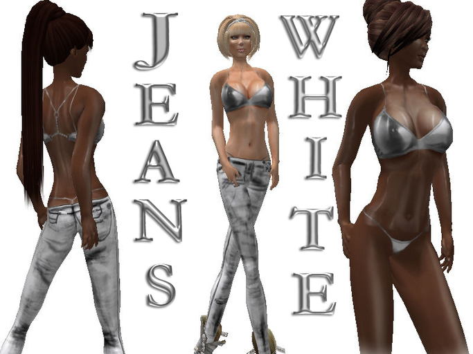 JEANS WHITE GRUNGE SET