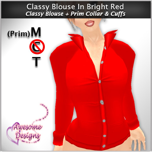 *Awesome Designs Classy Blouse In Bright Red