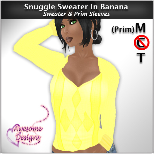 *Awesome Designs Snuggle Sweater In Banana