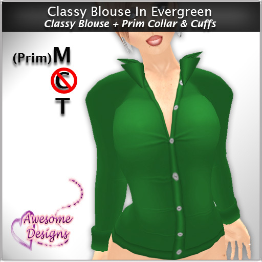 *Awesome Designs Classy Blouse In Evergreen