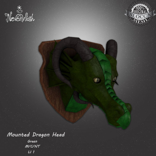 *NW* Mounted Dragon Head - Green