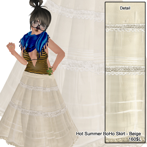 !BF! Hot Summer BoHo Skirt - Beige
