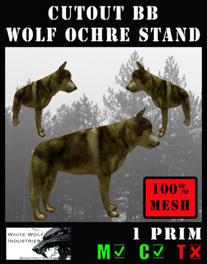 WWI - Cutout BB Wolf Ochre stand (Mesh) Box