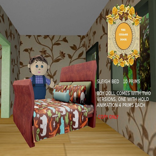 ~TCD~ Zoo Print Sled Bed Doll House Miniature Furniture