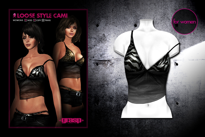 +grasp+/Loose Style Cami/Zebra