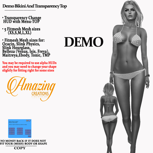 AmAzINg CrEaTiOnS Demo Bikini Transparency Top