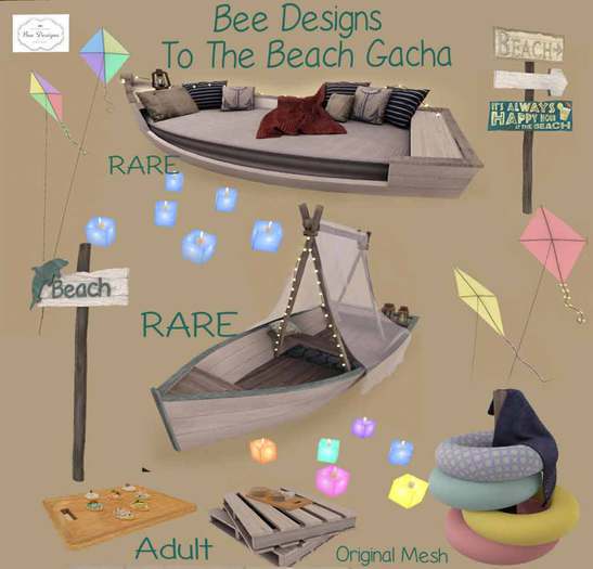 .:Bee Designs:. To The Beach gacha Table & cheese