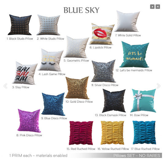 [-BLUE SKY-] Blue Ruched Pillow