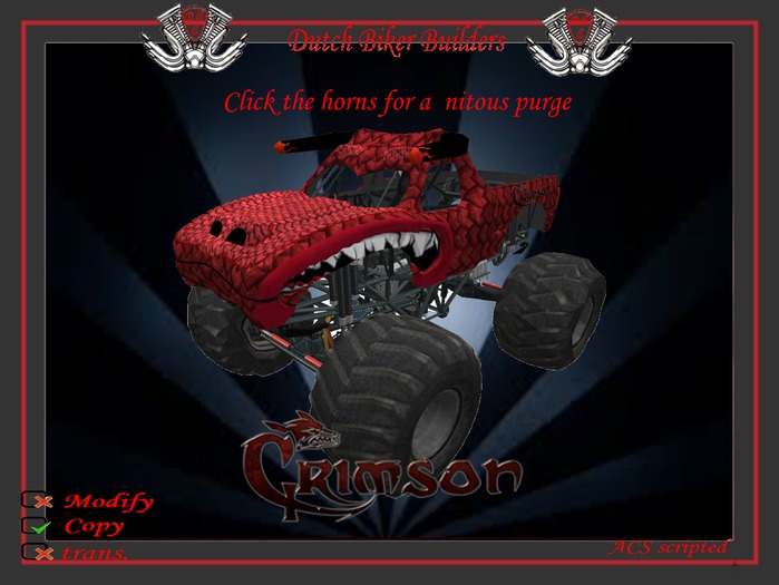 D.B.B. crimson monster truck box