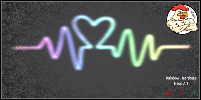 LeCock - Rainbow Heartbeat Neon Art