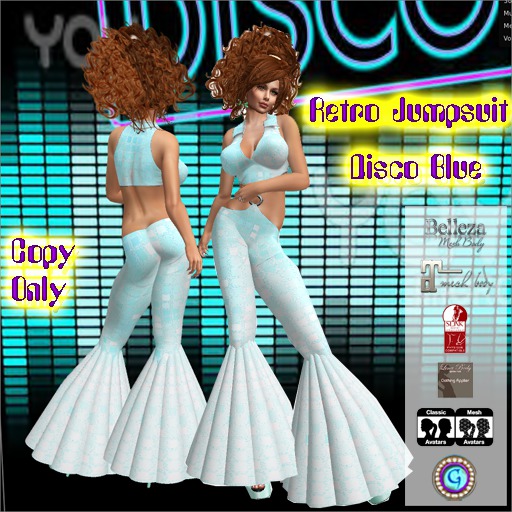 GLAMOROUS * Retro Jumpsuit Blue Disco Boxed