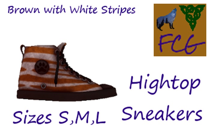 High Tops White Stripes Brown