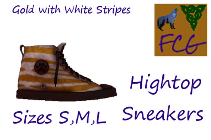 High Tops White Stripes Gold