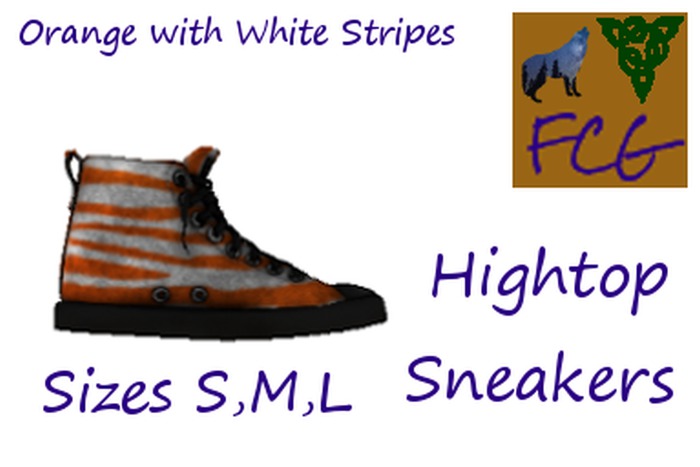 High Tops White Stripes Orange