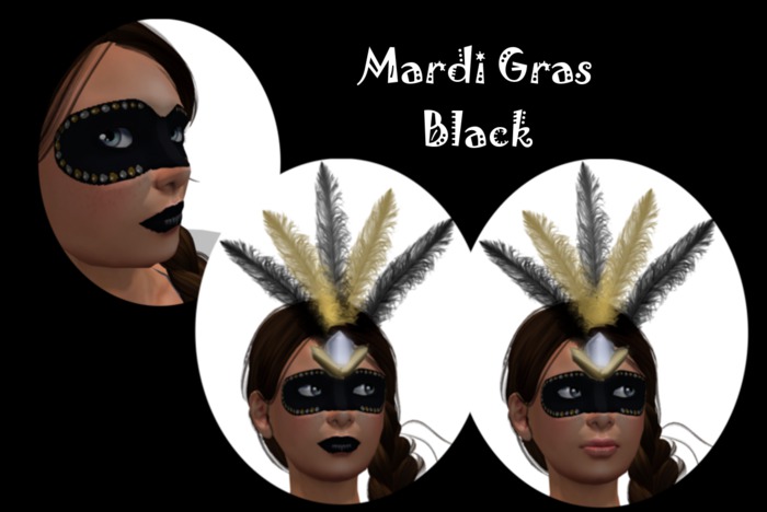 Mardi Gras Mask - Black