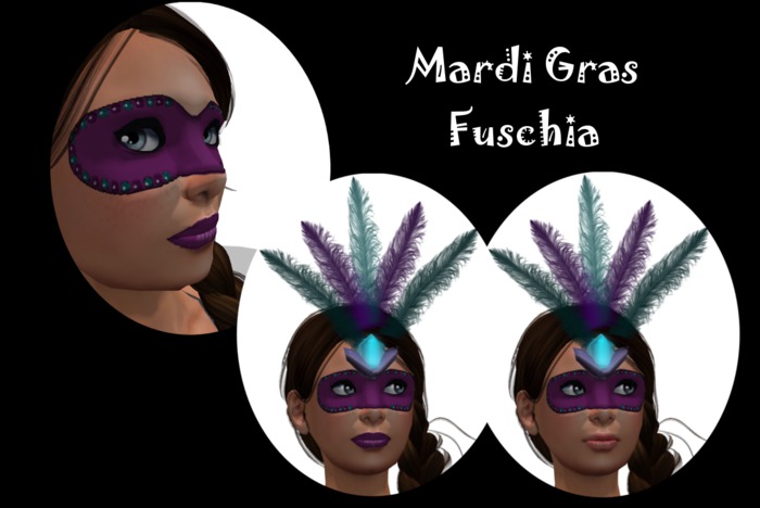 Mardi Gras Mask - Fuschia