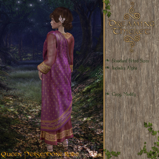 Dreaming Thicket - Queen Persephone Robe - Pomegranate