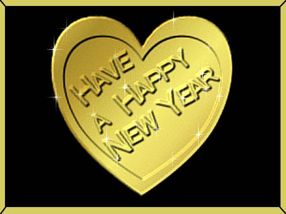 Golden Rotating Heart - Happy New Year
