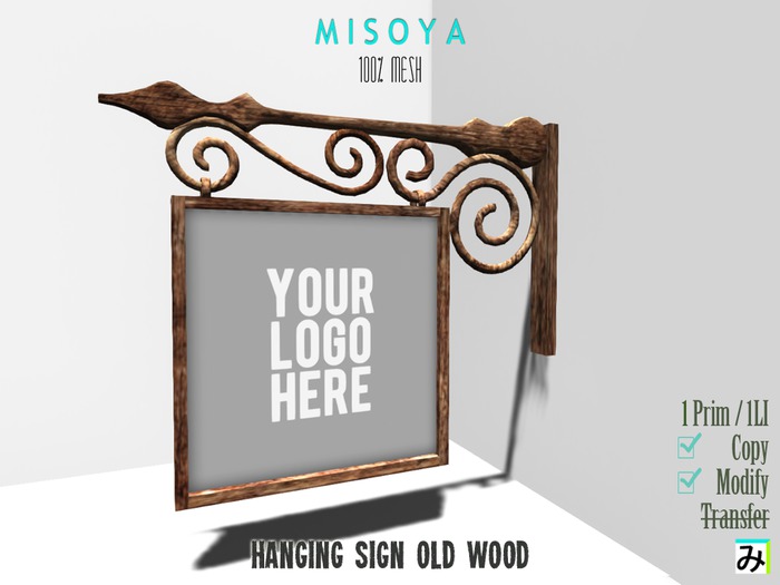 MISOYA [Hanging Sign] Old Wood