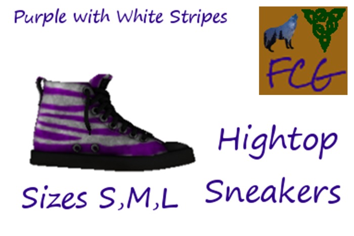 High Tops White Stripes Purple