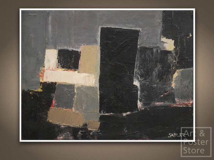 MOONSCAPE Abstract Expressionist Art | Mesh Wall Canvas Panel