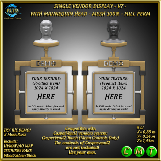 Second Life Marketplace SINGLE VENDOR DISPLAY MANNEQUIN HEAD V7