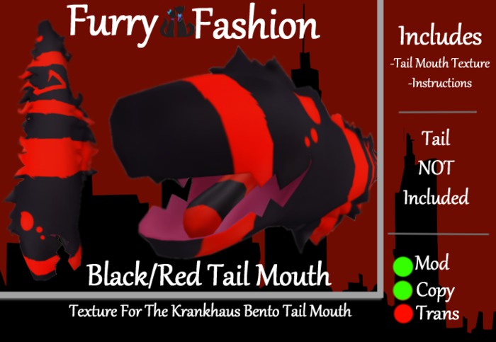 ~FF~ Tail Mouth Mod - Black/Red