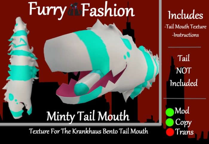 ~FF~ Tail Mouth Mod - Cyan/White
