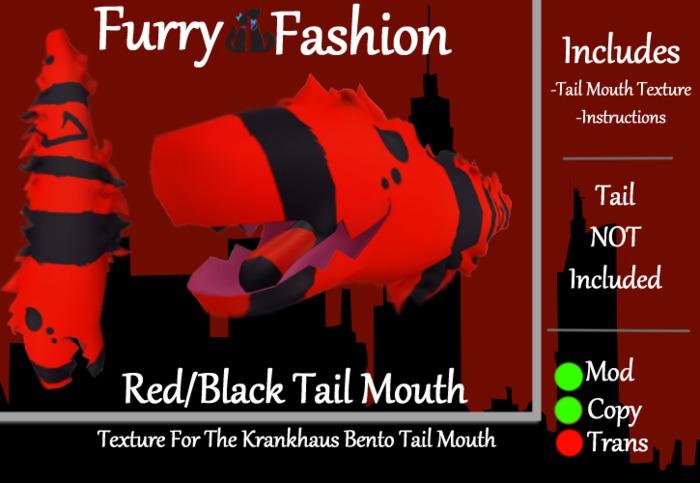 ~FF~ Tail Mouth Mod - Red/Black