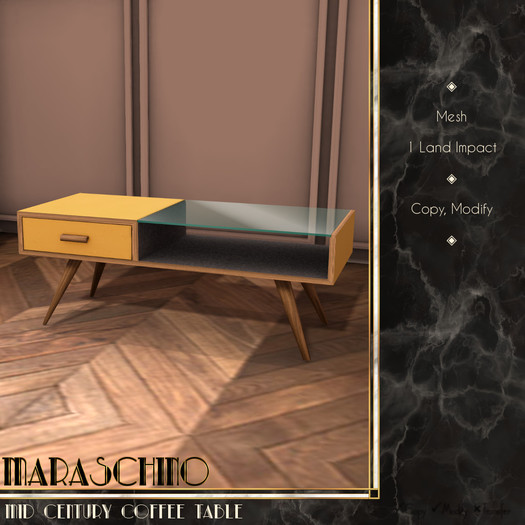 Maraschino - Mid Century Coffee Table - Butter