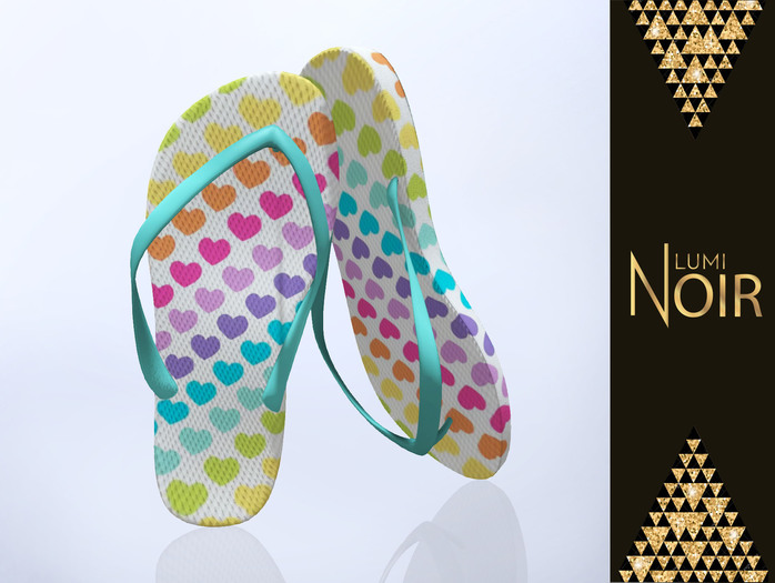 Lumi Noir - Flip Flops - HEARTS