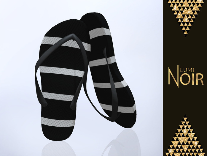 Lumi Noir - Flip Flops - BW STRIPES