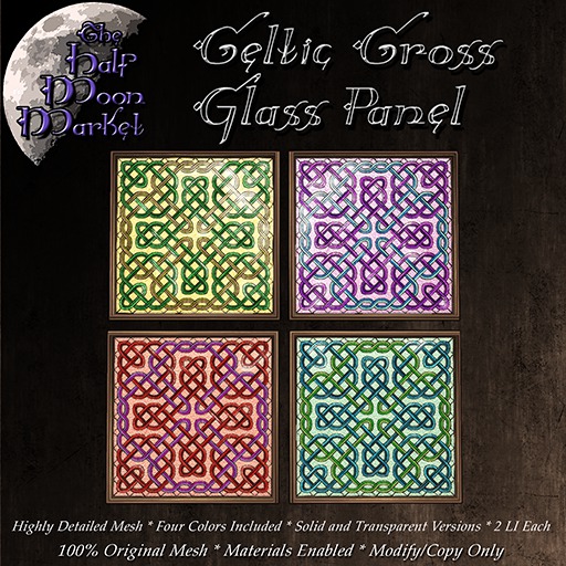 The Half Moon Market - Celtic Cross Glass Panel