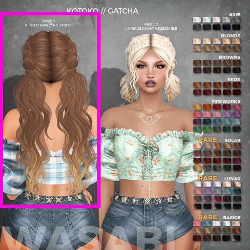 Wasabi // Kotoko Mesh Hair - Style 1 - Solar Ombre RARE